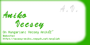 aniko vecsey business card